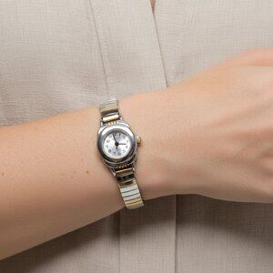 Vintage Watch-It  Silver & Gold Tone Stretch Bracelet Quartz Analog Watch